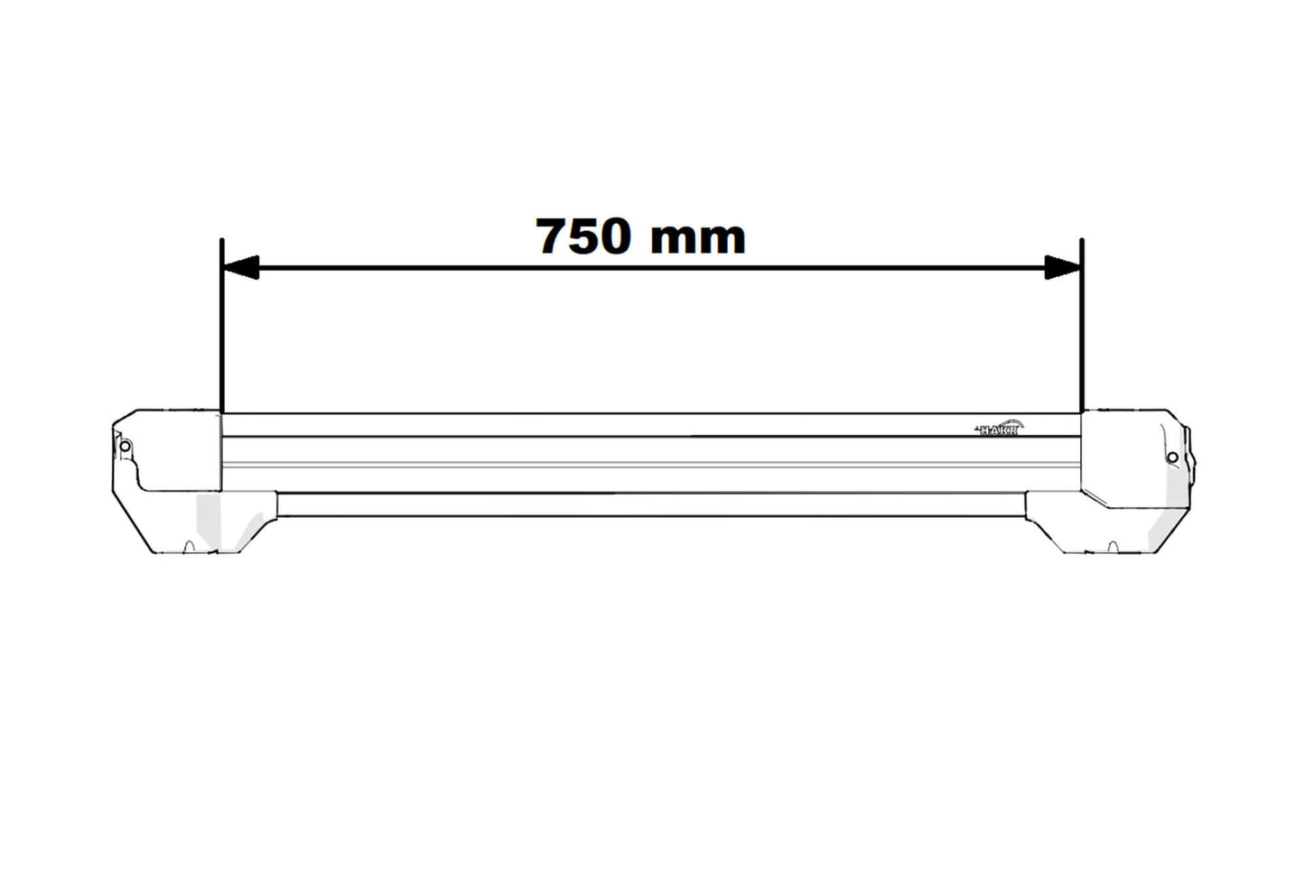 Suport schiuri Hakr Alu 6, latime 750mm, pentru 6 schiuri, manere cromate