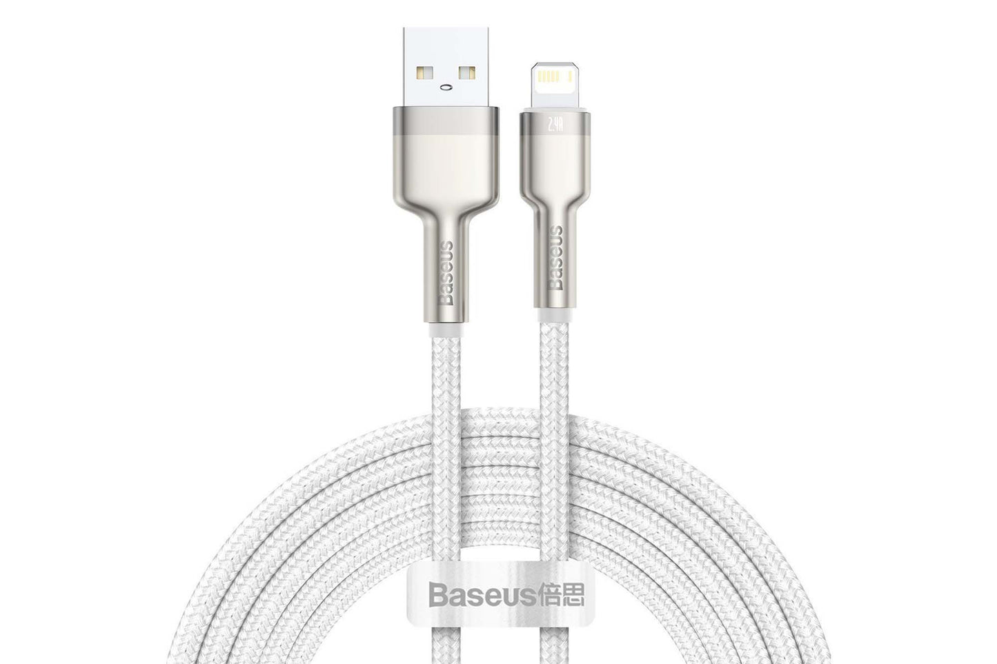 Cablu Baseus alb 2.4A, 200 cm, USB la iPhone