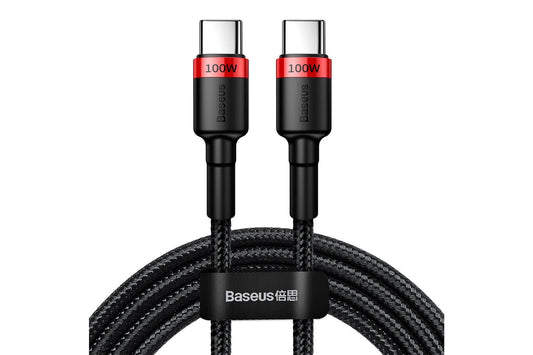 Cablu Baseus negru Type-C la Type-C, 100W, 5A