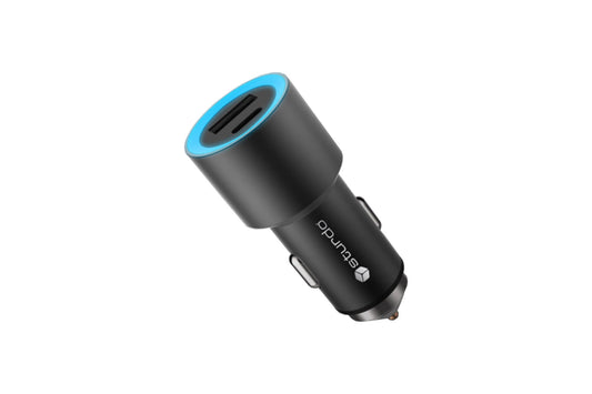 Incarcator auto USB negru Sturdo QC 3.0, cu iesiri USB Type C si USB