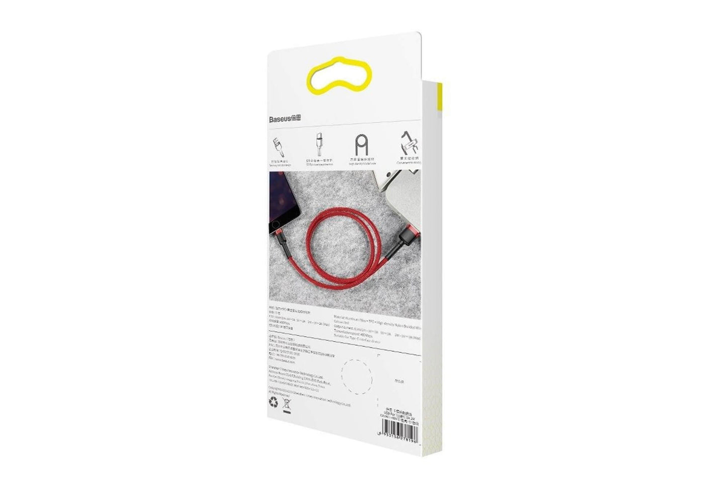 Cablu rosu Baseus Lightning pentru incarcator USB catre iPhone, 12W