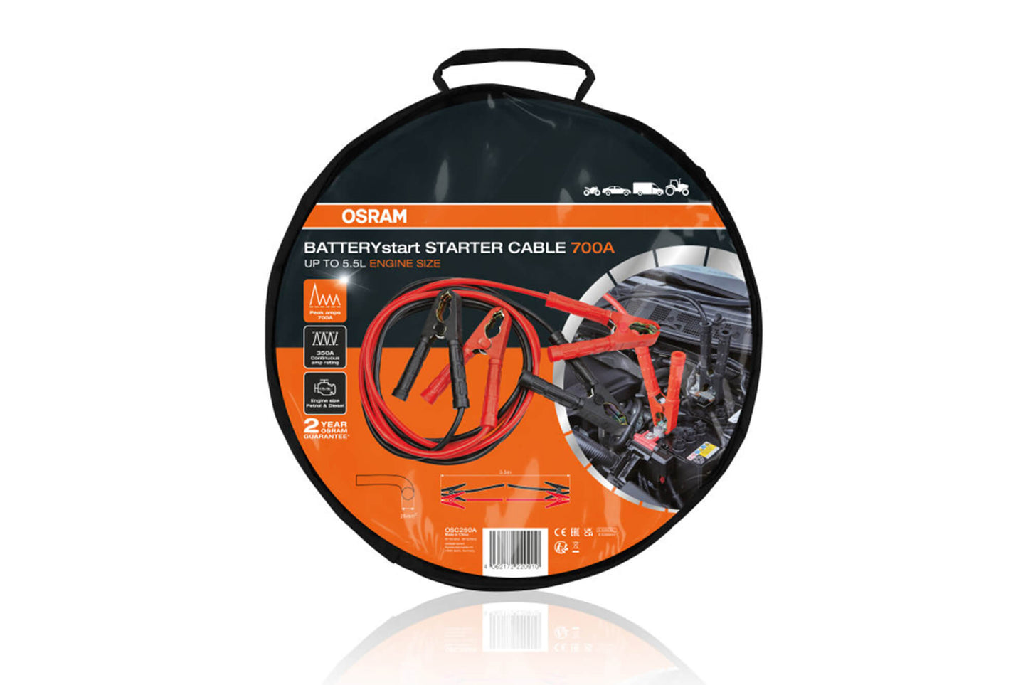 Cabluri de alimentare Osram 700A, 12/24V, 25mm², 3.5 metri