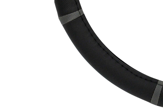 Husa volan Amio 37-39cm, neagra, neagra cu inele gri