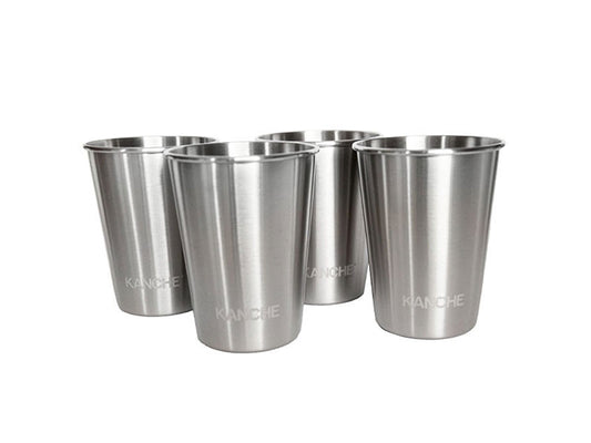 Set of 4 Kanche Take me metal mugs 350ml