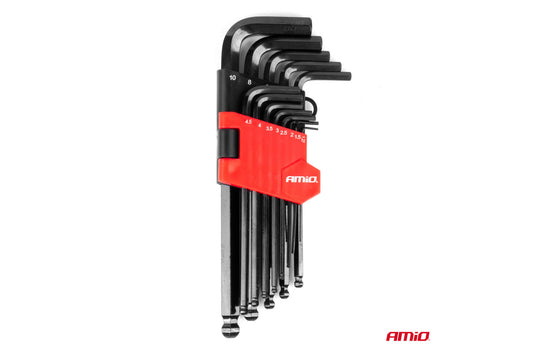 Set chei hexagonale Amio CRV 1.7-10mm, 13 piese, negre