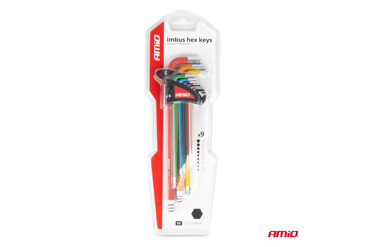 Set de imbusuri lungi Amio 1.5-10mm, 9 piese