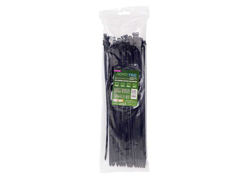 Set bride cablu M-Tech 4.8x300 mm, negru, 100 bucati