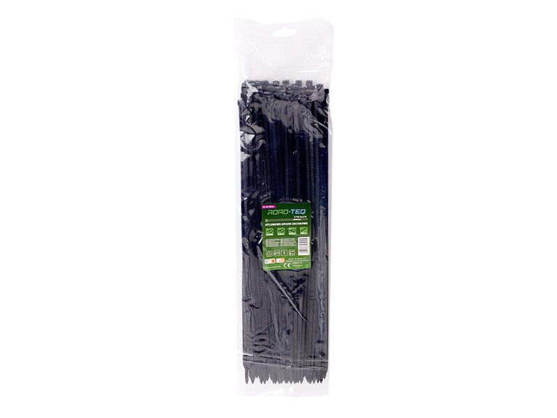 Set bride cablu M-Tech 4.8x370 mm, negru, 100 bucati