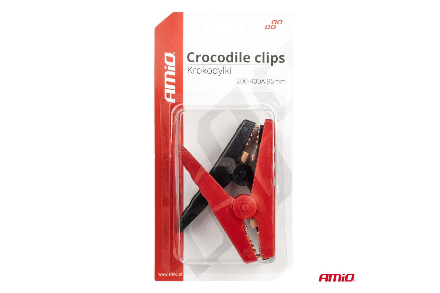 Amio crocodile clips with a loading capacity of up to 400A, 2 pieces