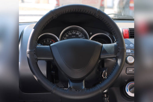 Husa volan Carpassion din piele 39-41cm, neagra, cusuta