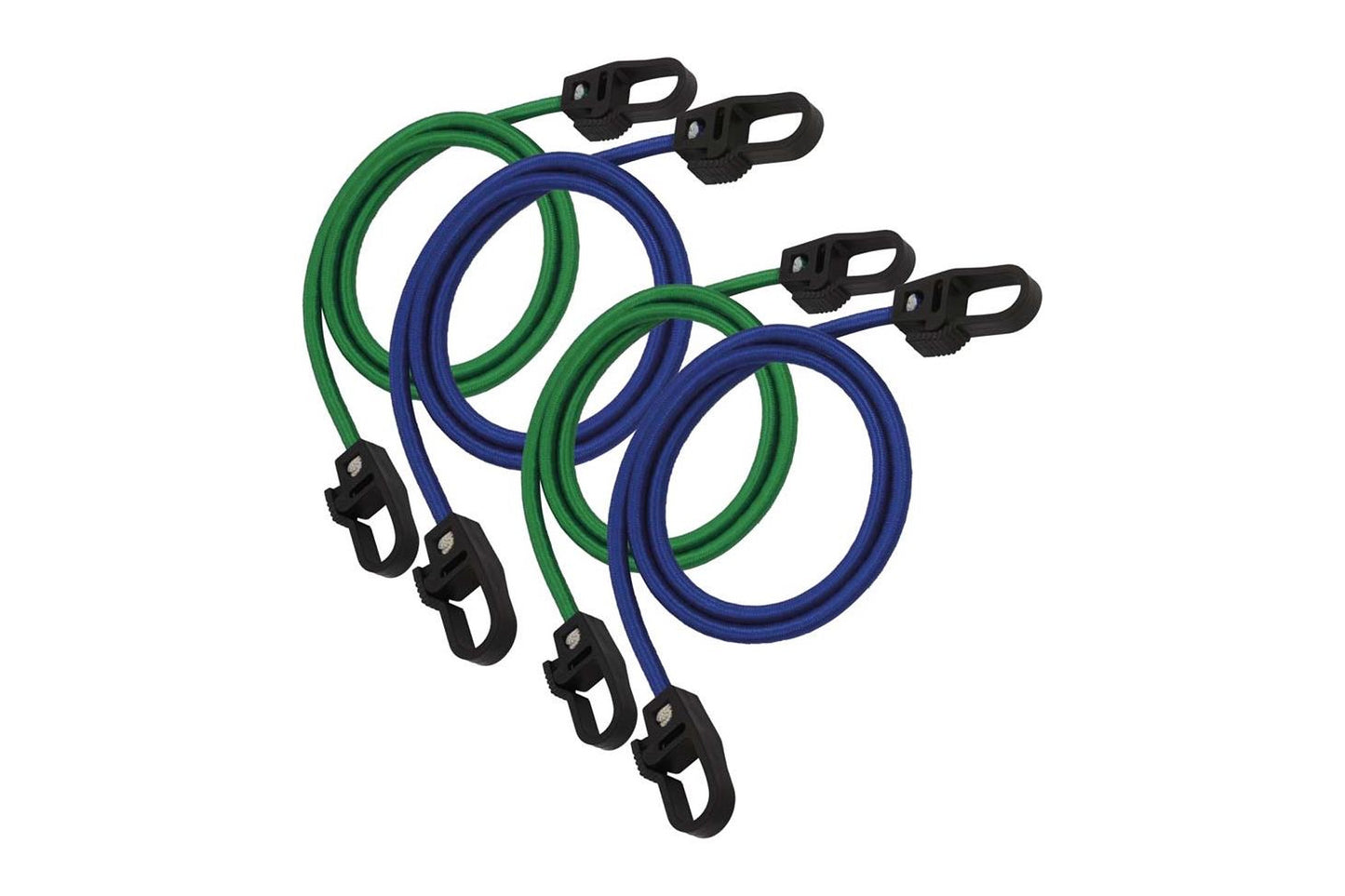 Set de 4 corzi elastice Petex cu carlige tip moscheton