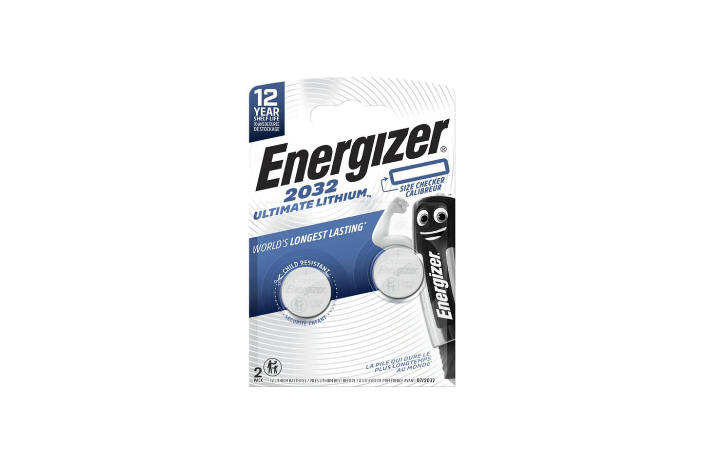 Energizer Ultimate CR2032 lithium batteries, 2 pieces