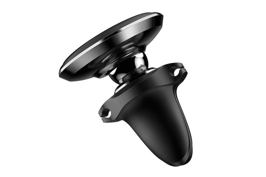 Suport telefon magnetic Baseus cu carcasa metalica neagra – montare pe grilele de ventilatie