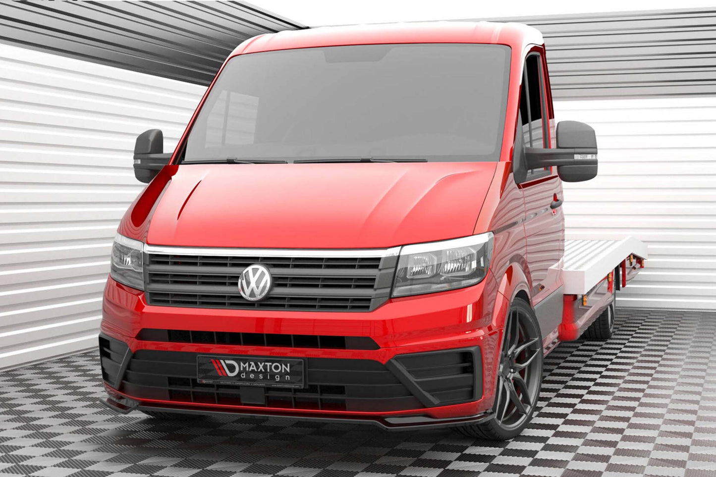 Splitter Maxton Design versiunea 2 pentru bara fata a Volkswagen Crafter dupa 2016, lac negru