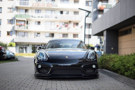 Splitter bara fata Maxton Design pentru Porsche Cayman 981 coupe (dupa 2012), culoare carbon