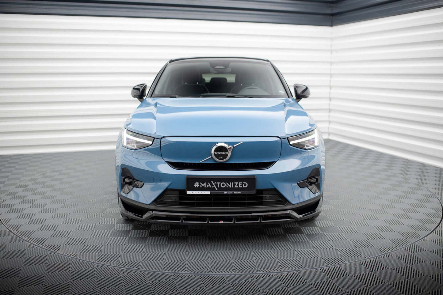 Spoiler / Splitter bară față Maxton Design pentru Volvo C40 (după 2021), negru lucios