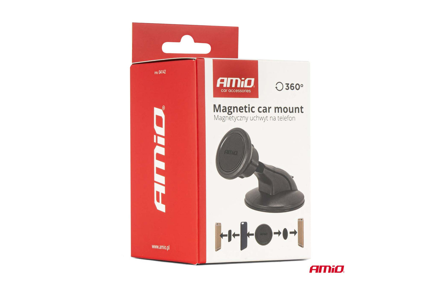 Suport telefon Amio cu magnet - montare pe geam prin ventuza