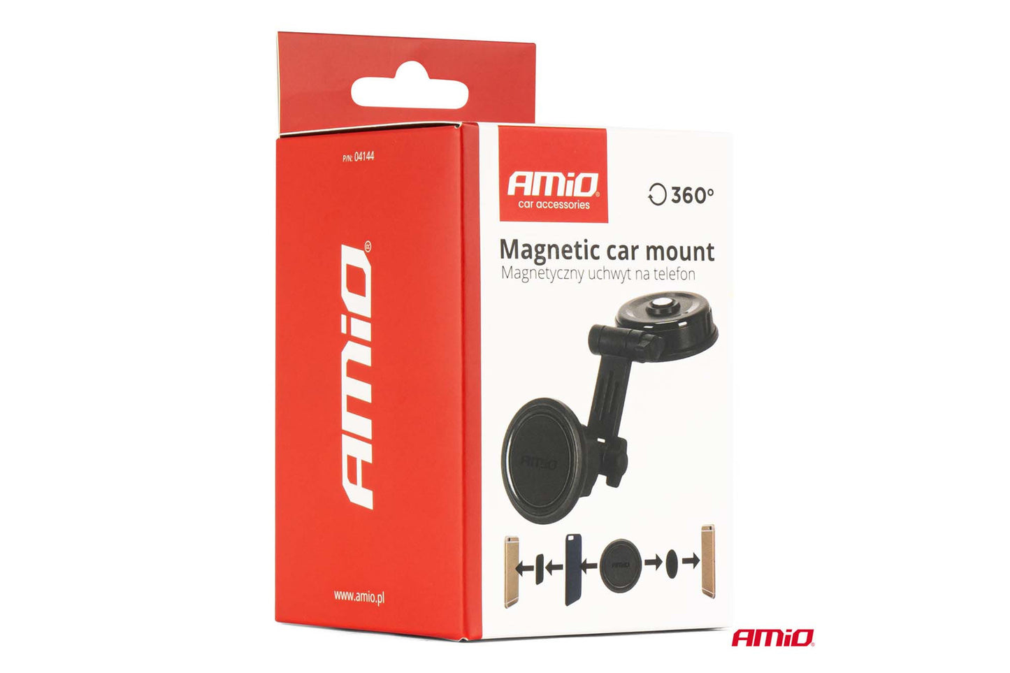 Suport telefon Amio cu magnet – montare pe bord cu adeziv 3M