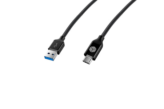 Cablu USB negru din textil Sturdo, Type C, 3A, 5 GB/s, 1m