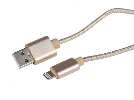Cablu USB Heyner Lightning Pro 2m auriu pentru iPhone