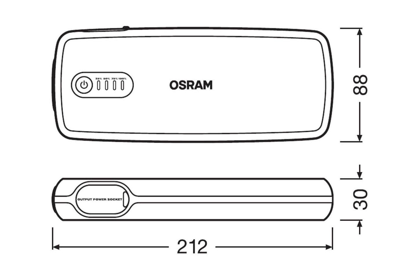 Baterie externa Osram Batterystart 400 pentru pornirea motorului, 16800mAh, 12V, 400-2000A