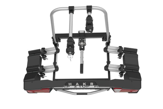 Suport bicicleta pentru carlig de remorcare Hakr model Trip 2 Top Plus, pentru 2 biciclete