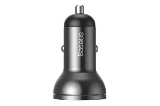Incarcator auto Baseus cu afisaj digital si 2 porturi USB, 12-24V, 24W, 2.4A