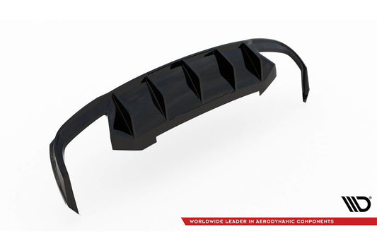 Rear diffuser Maxton Design for Skoda Octavia hatchback, station wagon (2013‑2019) RS bumper, gloss black