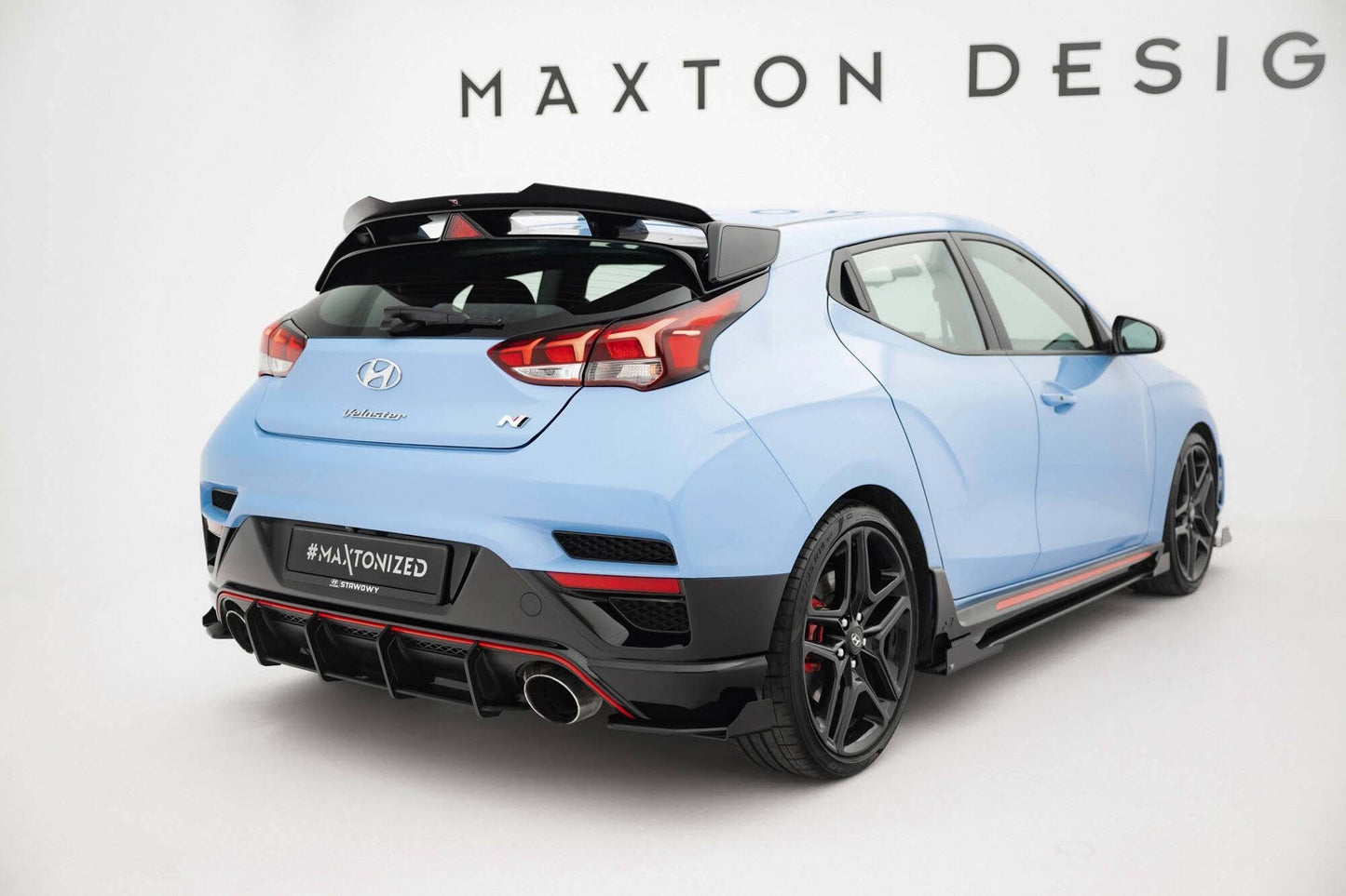 Difuser Maxton Design Street Pro, inserție pentru Hyundai Veloster N (2018-2022), negru mat