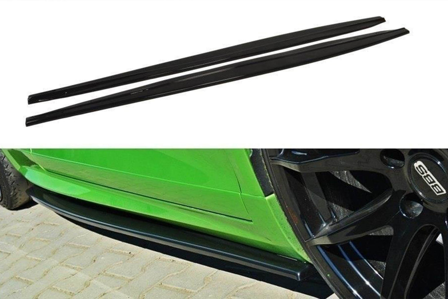 Praguri usi Maxton Design Type R pentru VW Scirocco (2009-2013), negru mat