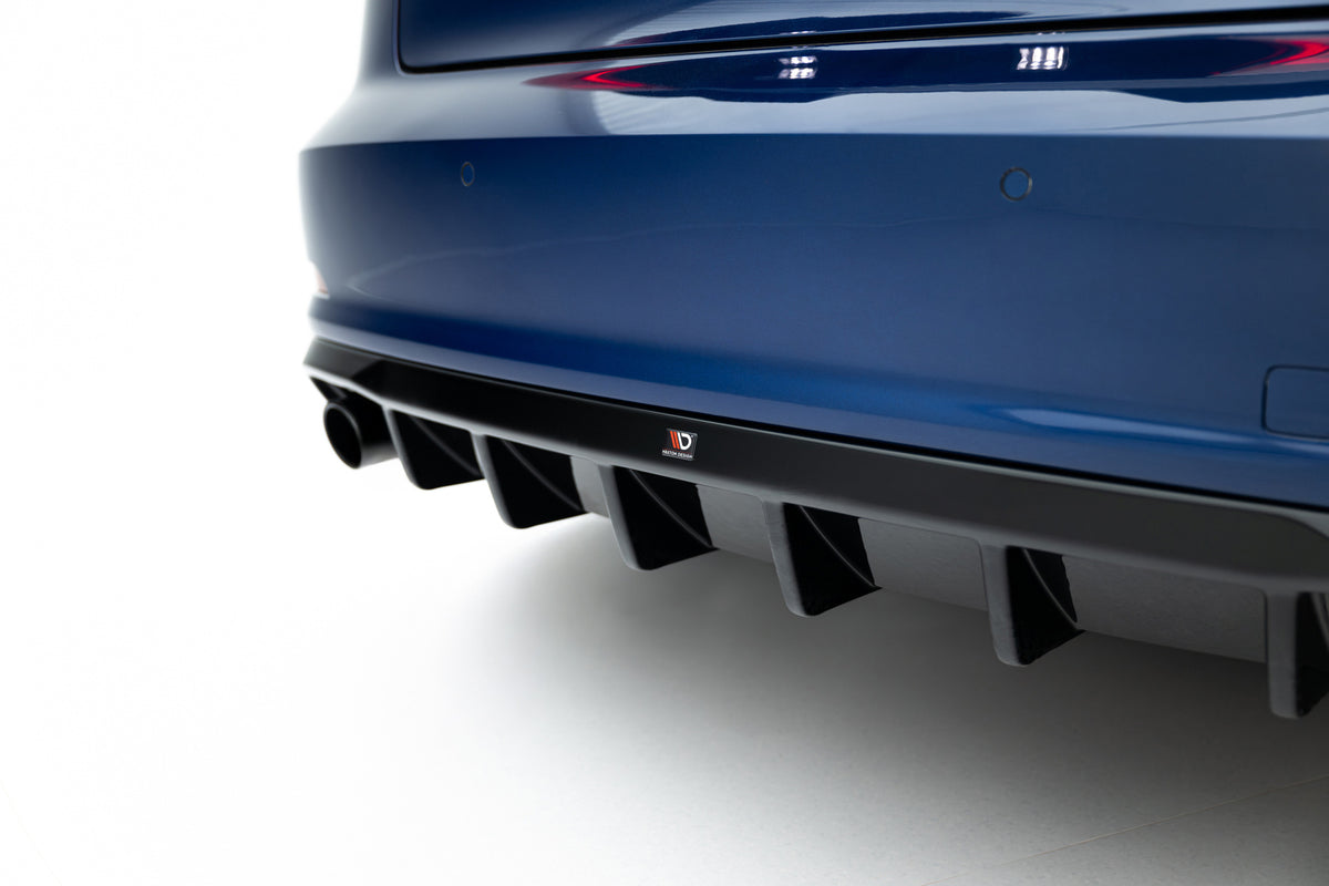 Diffuser bara spate compatibil cu Audi A3 Sedan 8V (evacuare dubla intr-un singur punct) (2013-2016)