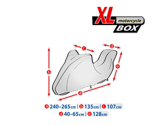 Husa Moto Kegel - Basic, XL, pentru Motociclete cu Top Case, gri