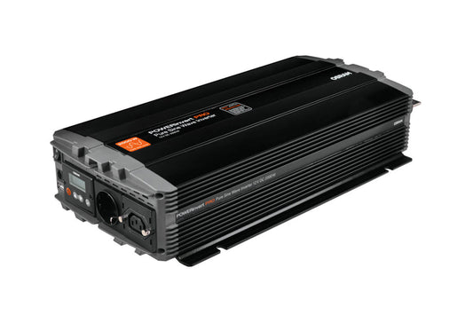 Invertor de curent monofazat Osram Pure Sine Wave Inverter 12V DC, 2000W RDC, 196A, 50-60Hz, 200-240Vrms, cu o priza standard si o priza IEC320