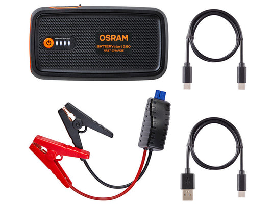 Baterie externa Osram BATTERYstart 260 Fast Charge pentru pornirea motorului, 9000mAh, 200-1000A.
