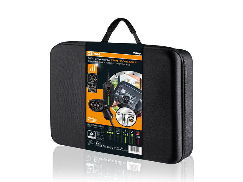 Osram BATTERYcharge statie de incarcare portabila cu 7 pini de tip 2 pentru vehicule electrice si hibride plug-in, pana la 3.6W, pana la 16A, 240V.