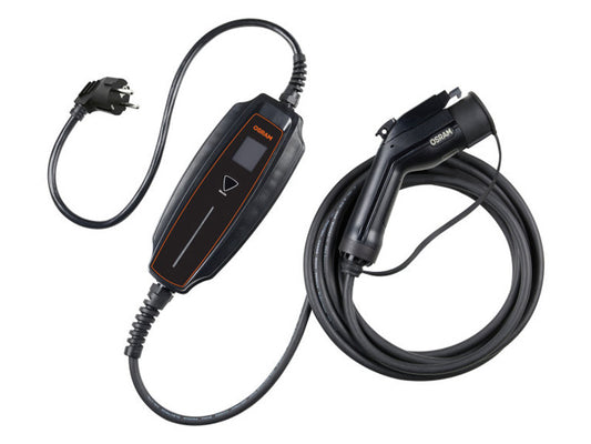 Statie de incarcare portabila Osram BATTERYcharge cu 5 pini tip 1 pentru vehicule electrice si hibride plug-in, pana la 3.6W, pana la 16A, 240V.
