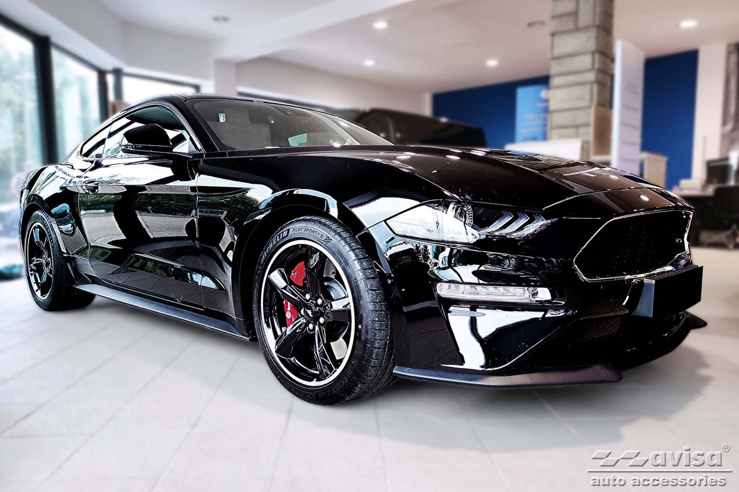 Protector bara spate AVISA pentru Ford Mustang coupe, GT (2015-2017), dupa 2017, negru lacuit