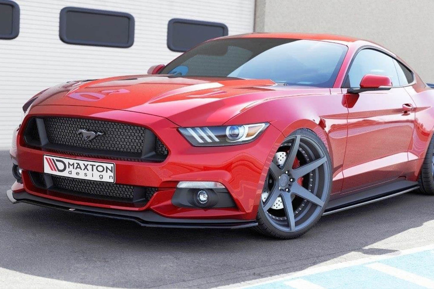 Spoiler Maxton Design pentru bara fata standard a Ford Mustang (2014-2017), culoare carbon