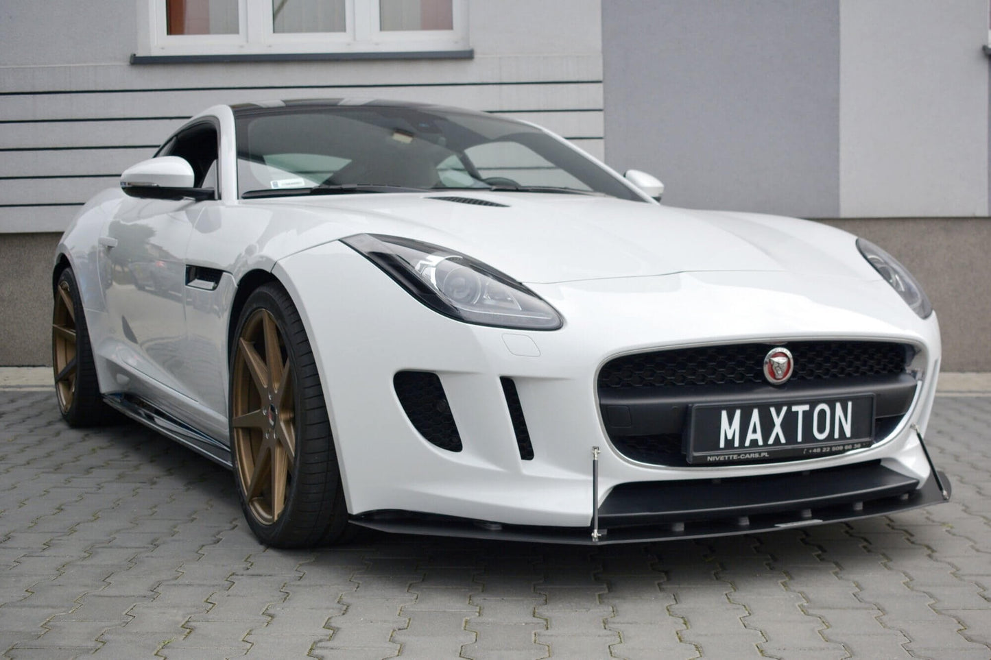 Maxton Design spoiler bara fata tip Racing pentru Jaguar F-Type (2013-2016), negru mat