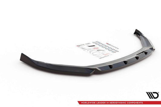 Spoiler Maxton Design versiunea 1 pentru bara fata Skoda Kamiq (dupa 2019), lac negru
