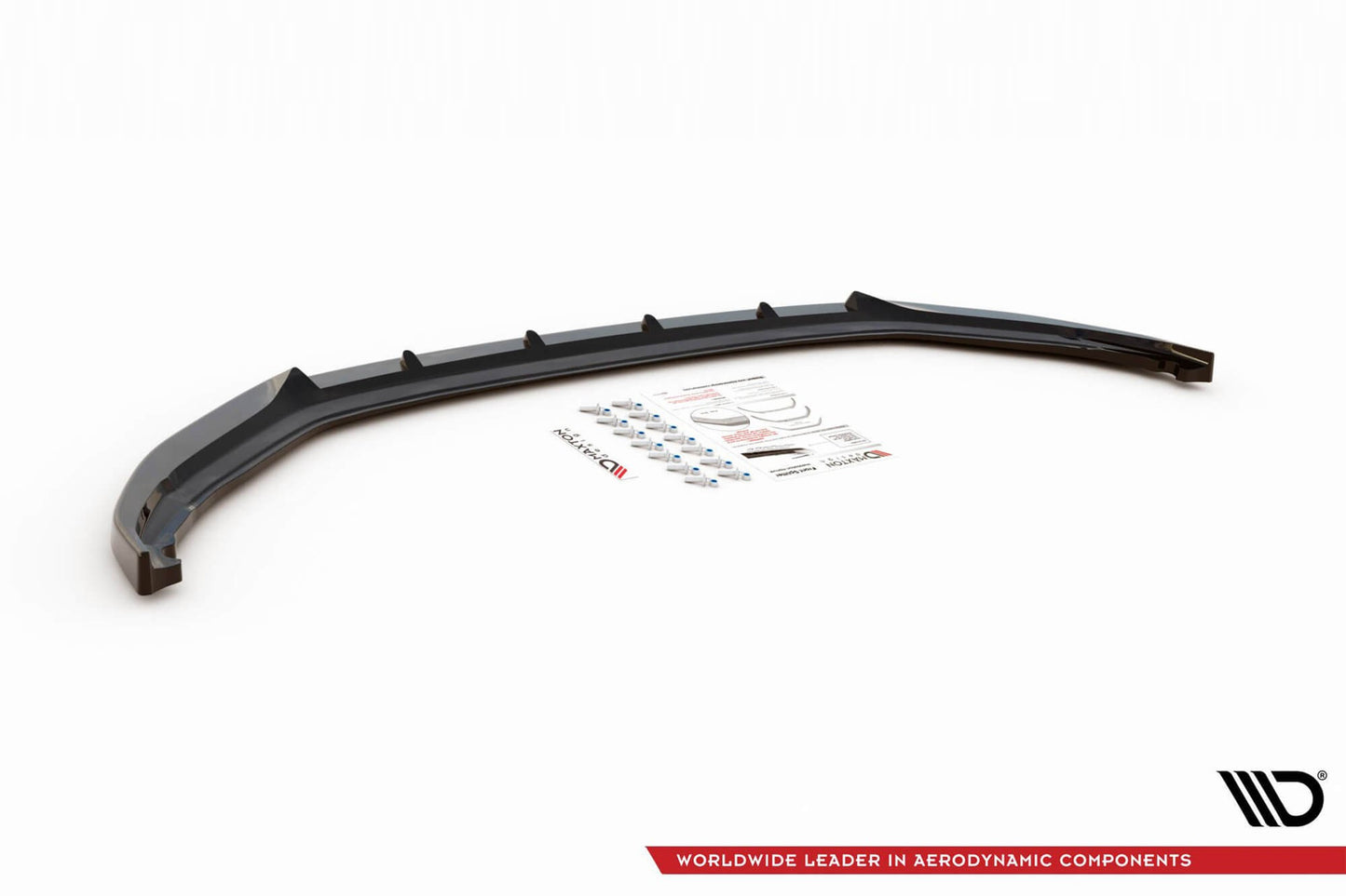 Spoiler Maxton Design versiunea 1 pentru bara fata Skoda Kamiq (dupa 2019), lac negru