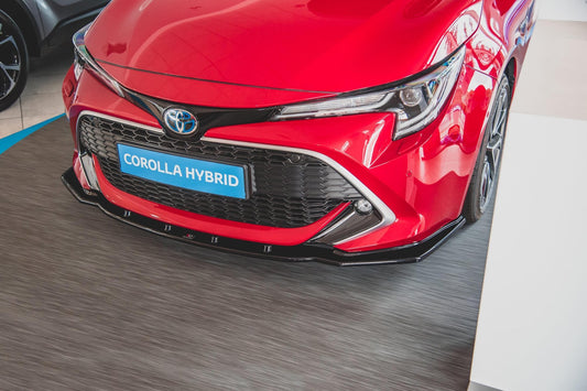 Spoiler bara fata Maxton Design versiunea 1 pentru Toyota Corolla hatchback, break (dupa 2019), lac negru