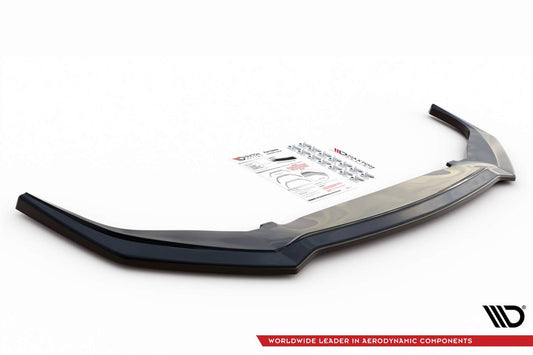 Spoiler Maxton Design versiunea 1 pentru bara fata GR a Toyota Yaris (dupa 2020), negru lucios