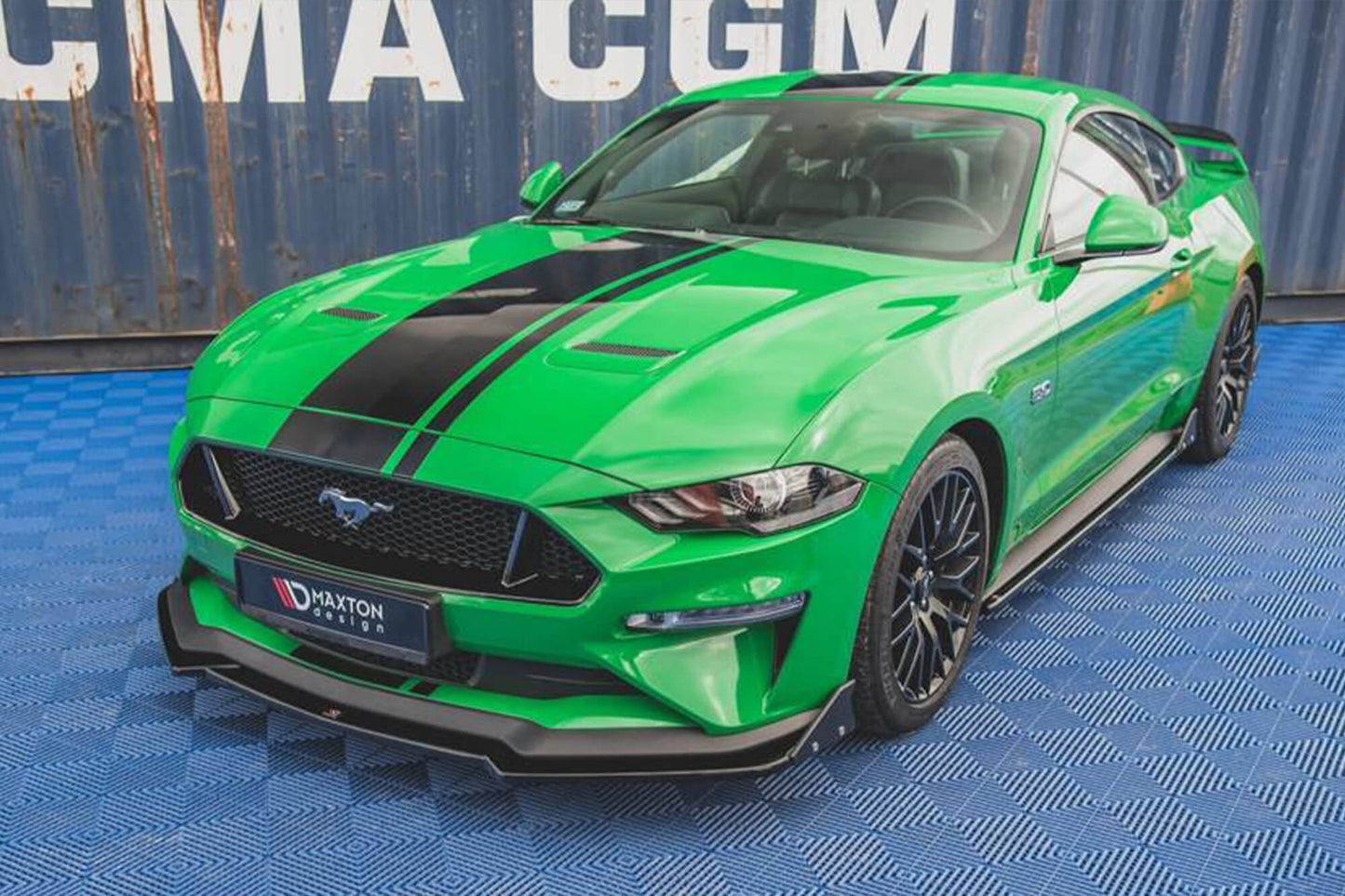 Maxton Design splitter versiunea 1 pentru bara fata GT Ford Mustang dupa 2017, culoare carbon