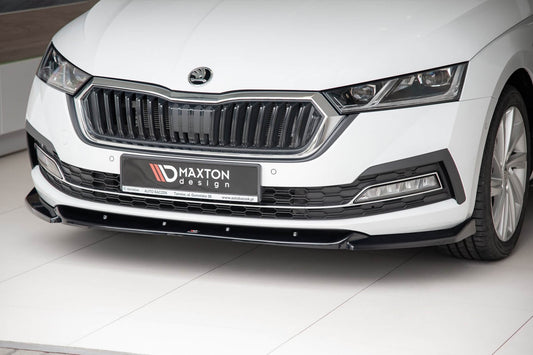 Spoiler Maxton Design V1 pentru bara față standard Skoda Octavia (după 2019), negru mat