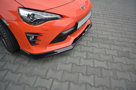 Spoiler Maxton Design versiunea 1 pentru bara fata standard Toyota GT86 (2017+), negru lucios