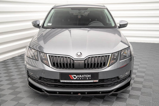 Maxton Design Front Splitter v.2 for Skoda Octavia (2016-2020) Standard Front Bumper, Gloss Black