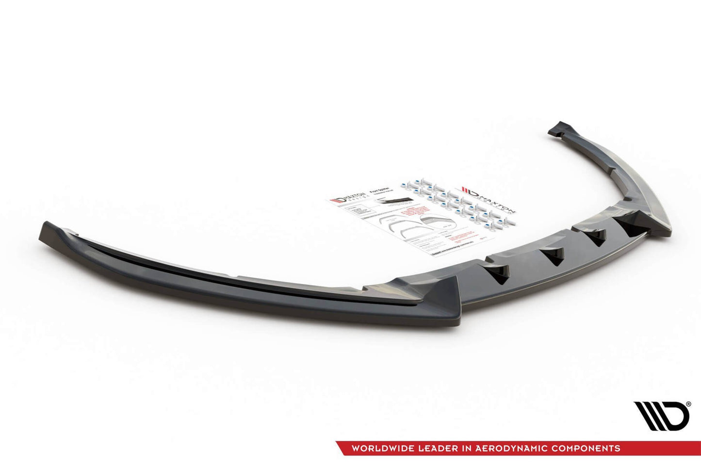 Spoiler Maxton Design versiunea 4 pentru bara fata ST a Ford Focus (2015-2018), culoare carbon