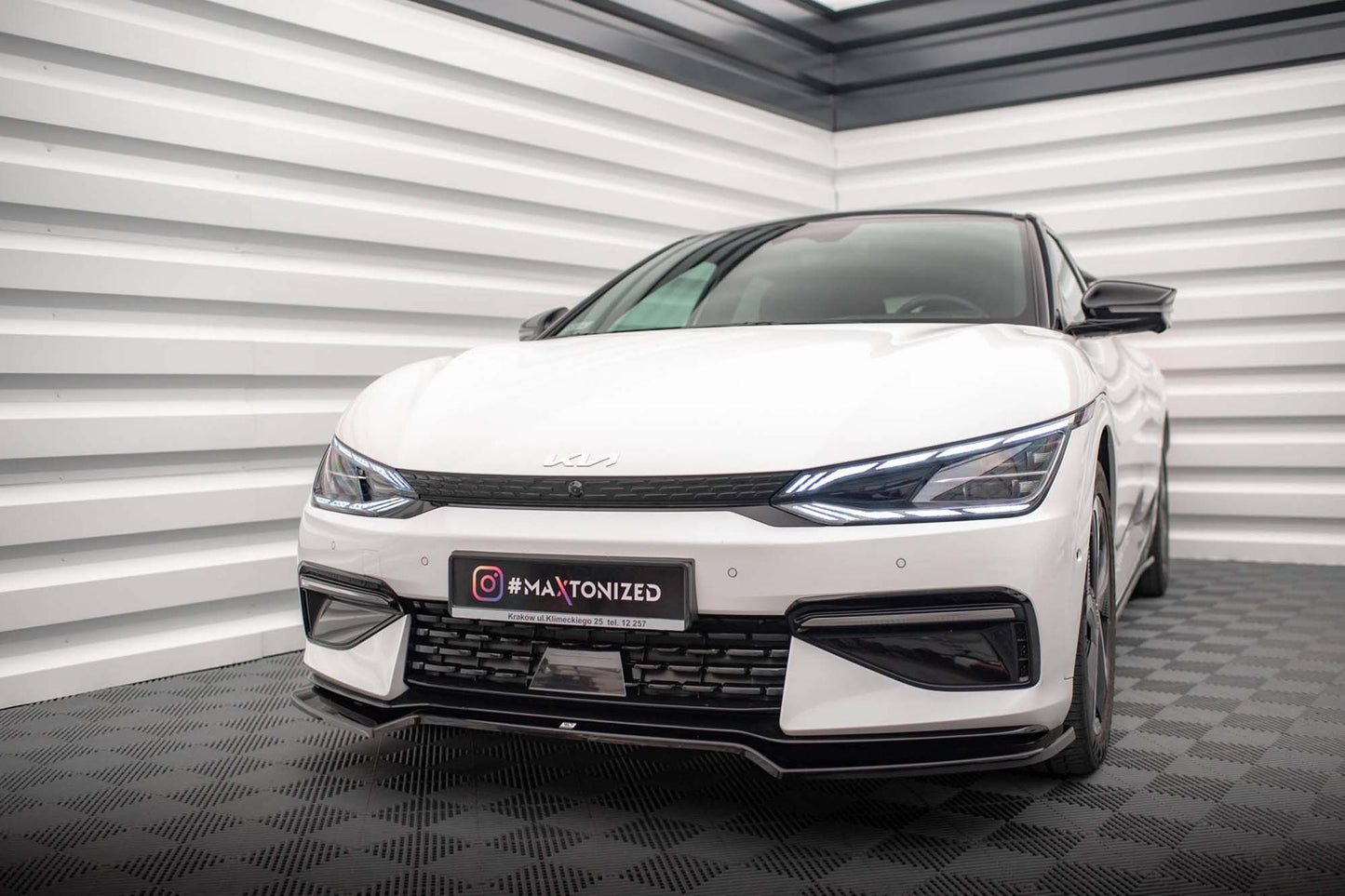 Spoiler față versiunea 1 Maxton Design pentru Kia EV6 GT-Line MK1 (2021-), negru lucios