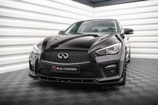 Maxton Design versiunea 2 spoiler bara fata pentru Infiniti Q50 S Mk1 (2013-2016), culoare carbon